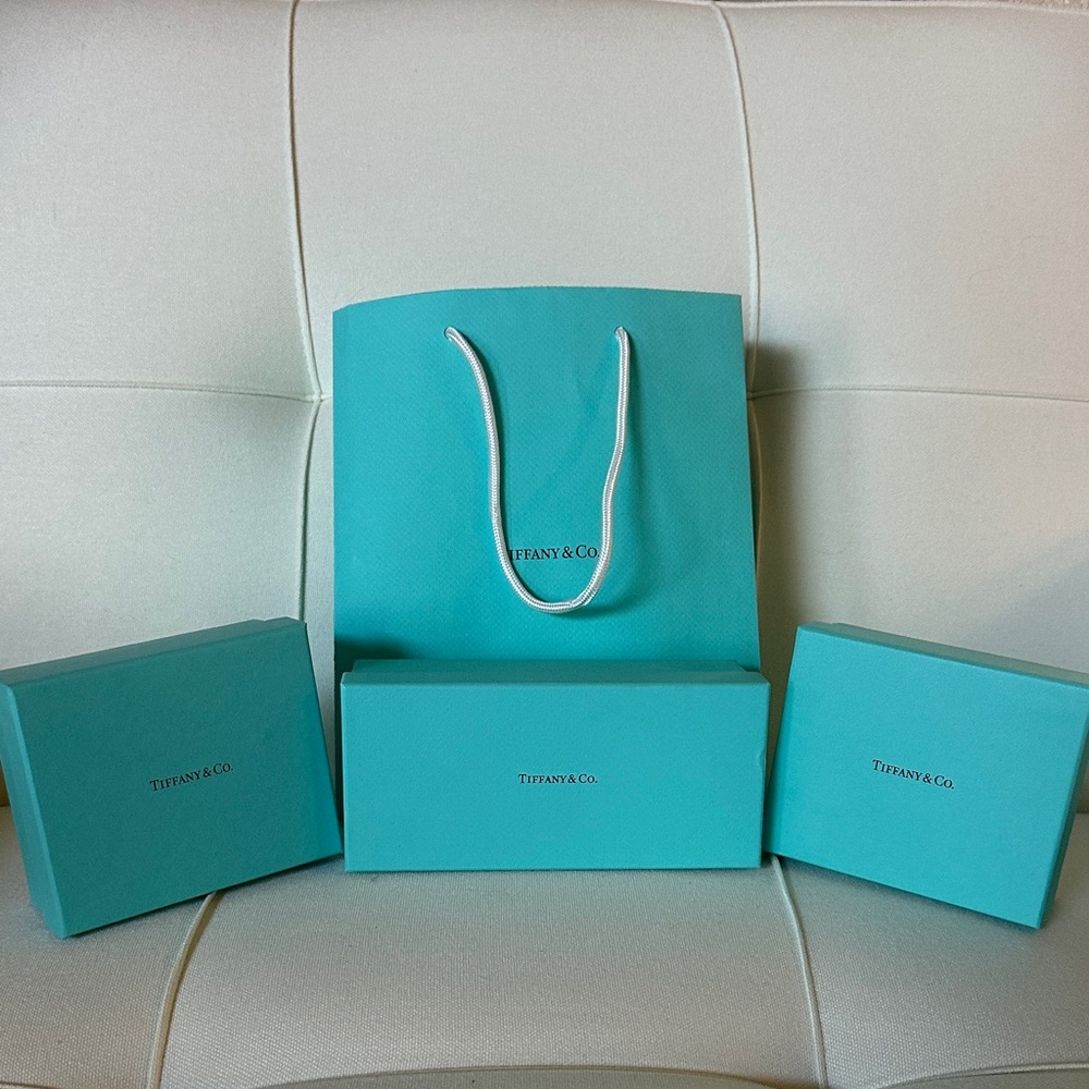 Tiffany & Co bag and 3 small boxes